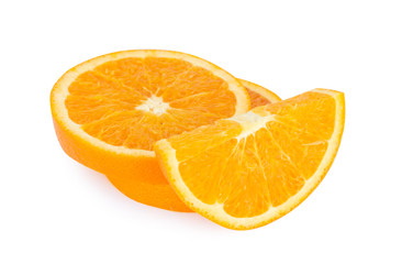 Orange fruit slice isolated on white background,fruit healthy concept.
