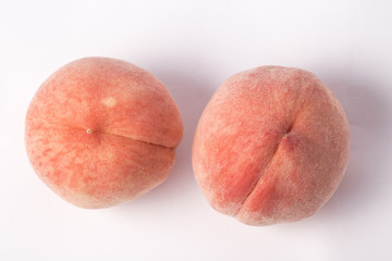 Ripe peach fruit isolated
