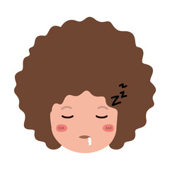 cartoon head man asleep kawaii character