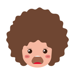 cartoon man angry head kawaii character