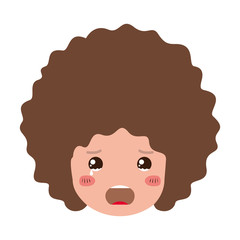 cartoon man crying head kawaii character
