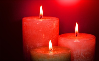 Golden light of candle flame.