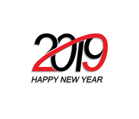 Fototapeta premium 2019 Happy New Year greeting card. Vector design template.