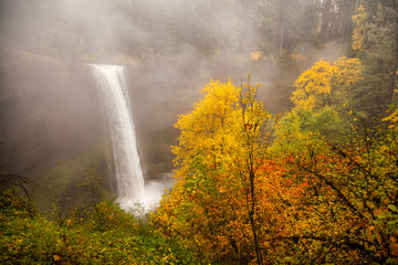 South Falls in autumn in Silver Falls State Park, Oregon
