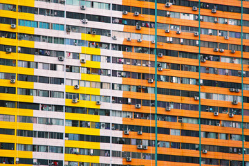 an orange-yellow apartment