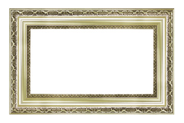 Silver vintage picture and photo frame isolated on white background