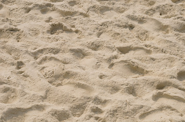 texture of sand and footprints in sand.