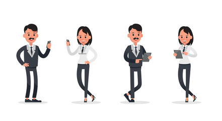 business people poses action character vector design no12
