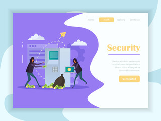 Cyber Security Flat Landing Page