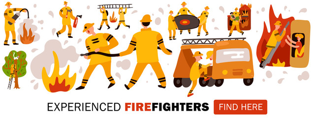 Experienced Fire Fighters Header Illustration