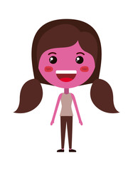 cartoon woman happy kawaii character