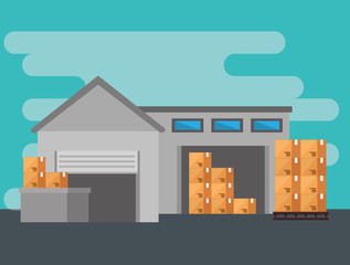 logistic services with warehouse building