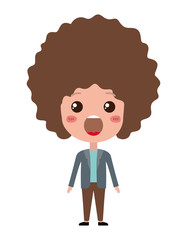 cartoon man surprised kawaii character