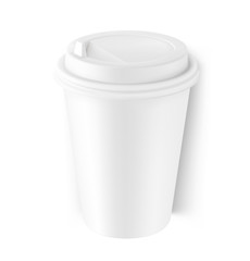 Coffee takeaway cup mockup isolated on white background. Vector illustration easy to use for your design. EPS10.