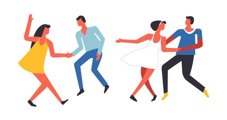 Party people having fun and dancing together isolated vector