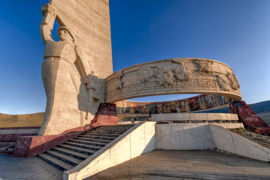 Das Zaisan-Denkmal, eine Gedenkst&auml;tte der ehemaligen UdSSR zu Ehren gefallener Soldaten im S&uuml;den von Ulan Bator, der Hauptstadt der Mongolei