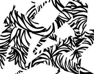 Obraz premium White and black grunge pattern. Background. Brush. Vector.