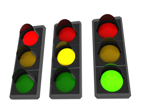 3d traffic light. illustration