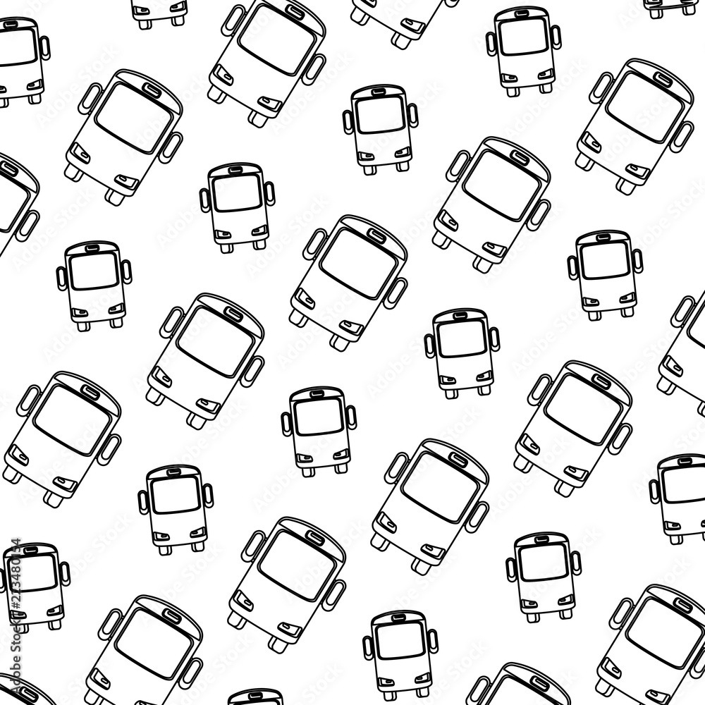 Sticker bus vehicles pattern background