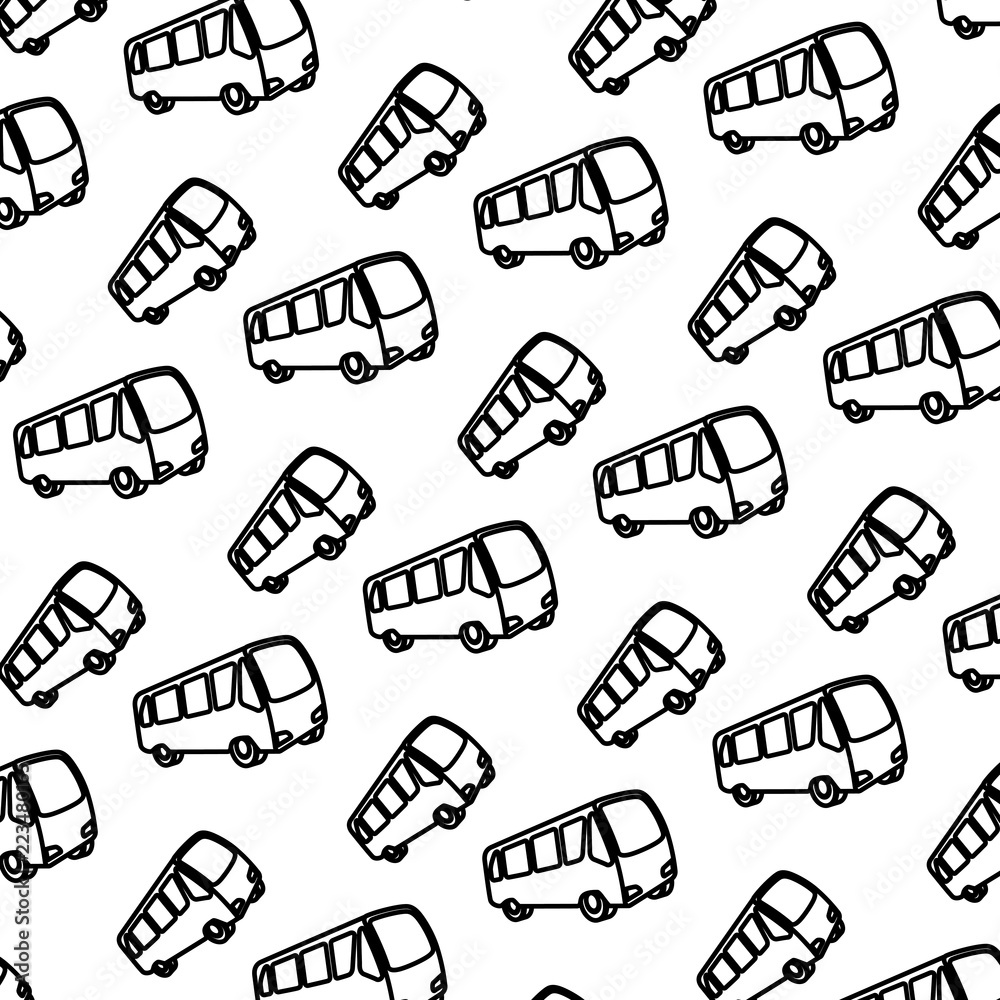 Sticker bus vehicles pattern background