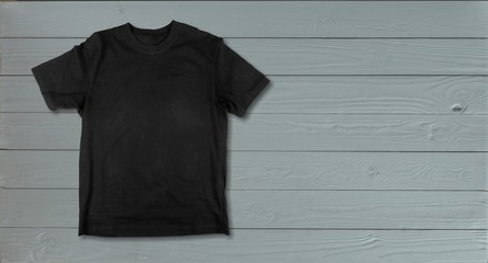 Black t-shirt isolated on  background