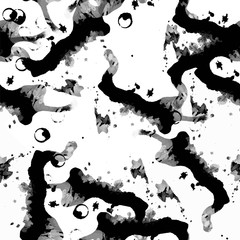 Vector abstract background with black ink splashes