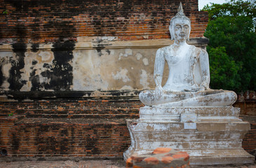 Buddha and Ruins of Ayutthaya Province in Thailand
