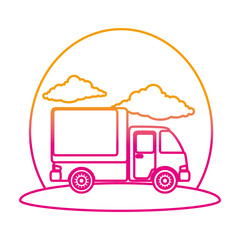 delivery service truck on the road