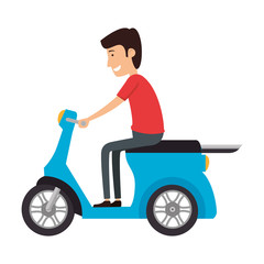 Fototapeta na wymiar scooter bike with driver