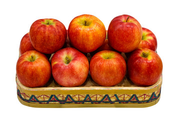 Fototapeta na wymiar Apples in basket isolated on white background