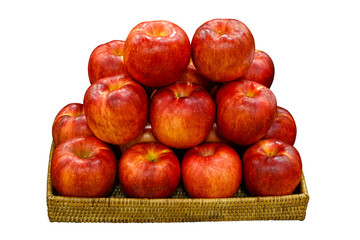 Apples in basket isolated on white background
