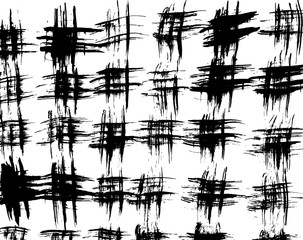 White and black grunge pattern. Background. Brush. Vector.