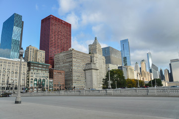 Cityscape in Chicago in autumn