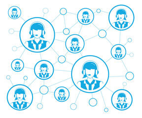 woman customer support network