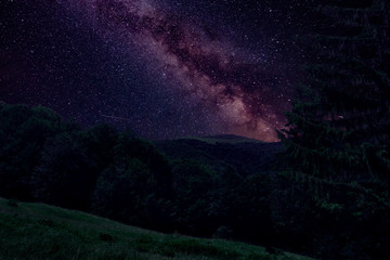 Landscape milky way galaxy over moutain. Night sky