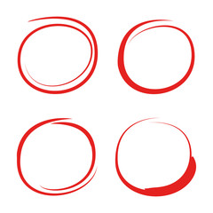 red hand drawn circles for marking text