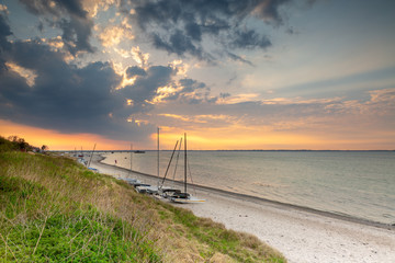 Sunset on the Baltic Sea coast