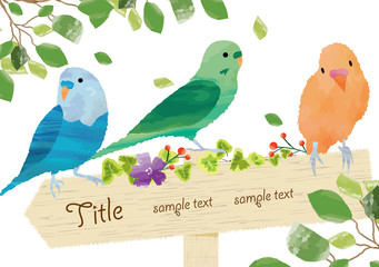 かわいい小鳥のフレーム