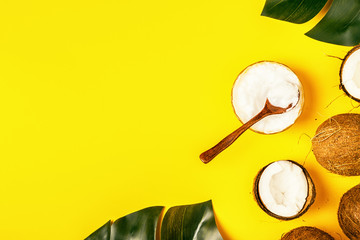 Coconut oil and coconuts.