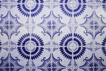 Traditional ornate portuguese decorative tiles 