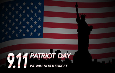 Naklejka premium Patriot Day illustration. September 11. We will never forget