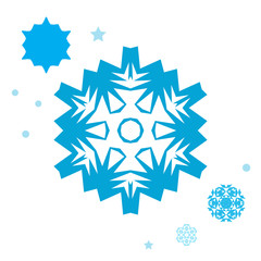 Simple Snowflake Icon Collection Isolated on White Background