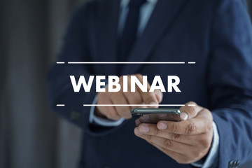 WEBINAR man hand on table Business, coffee, Split tone