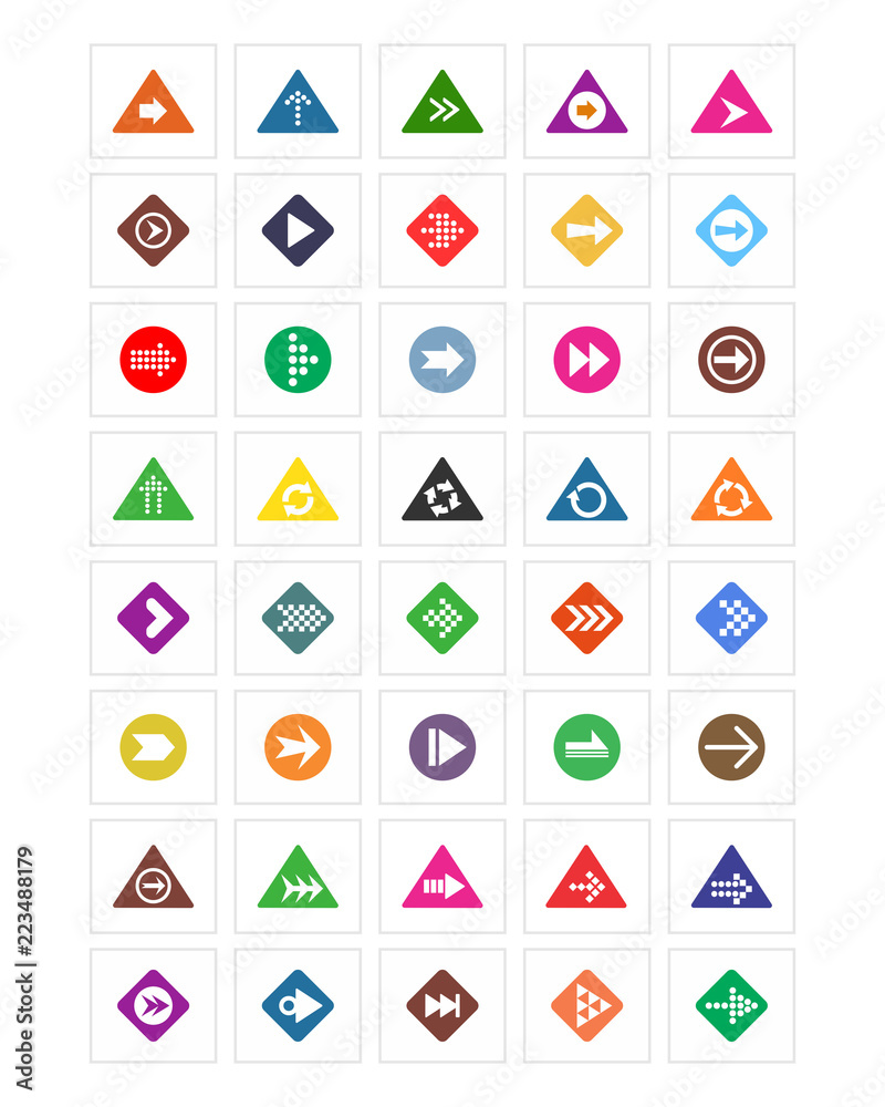 Canvas Prints arrow direction icon set symbol logo image vector pin locate