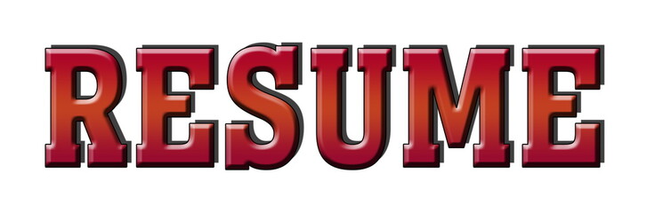 Resume 3D red logo stamp banner