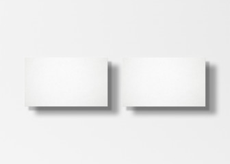 White business card stack on white desk 3D rendering