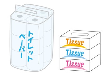 トイレットペーパーとボックスティッシュ