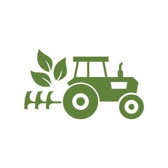 Tractor logo, icon on white background © sljubisa