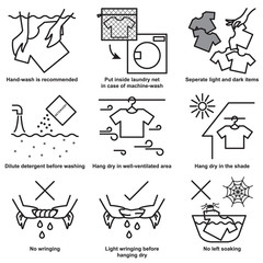 Clothes caring guide symbol design