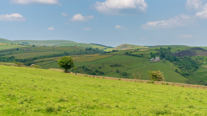 Fototapeta na wymiar Peak District landscape near Hollinsclough in the East Midlands, Derbyshire, England, UK